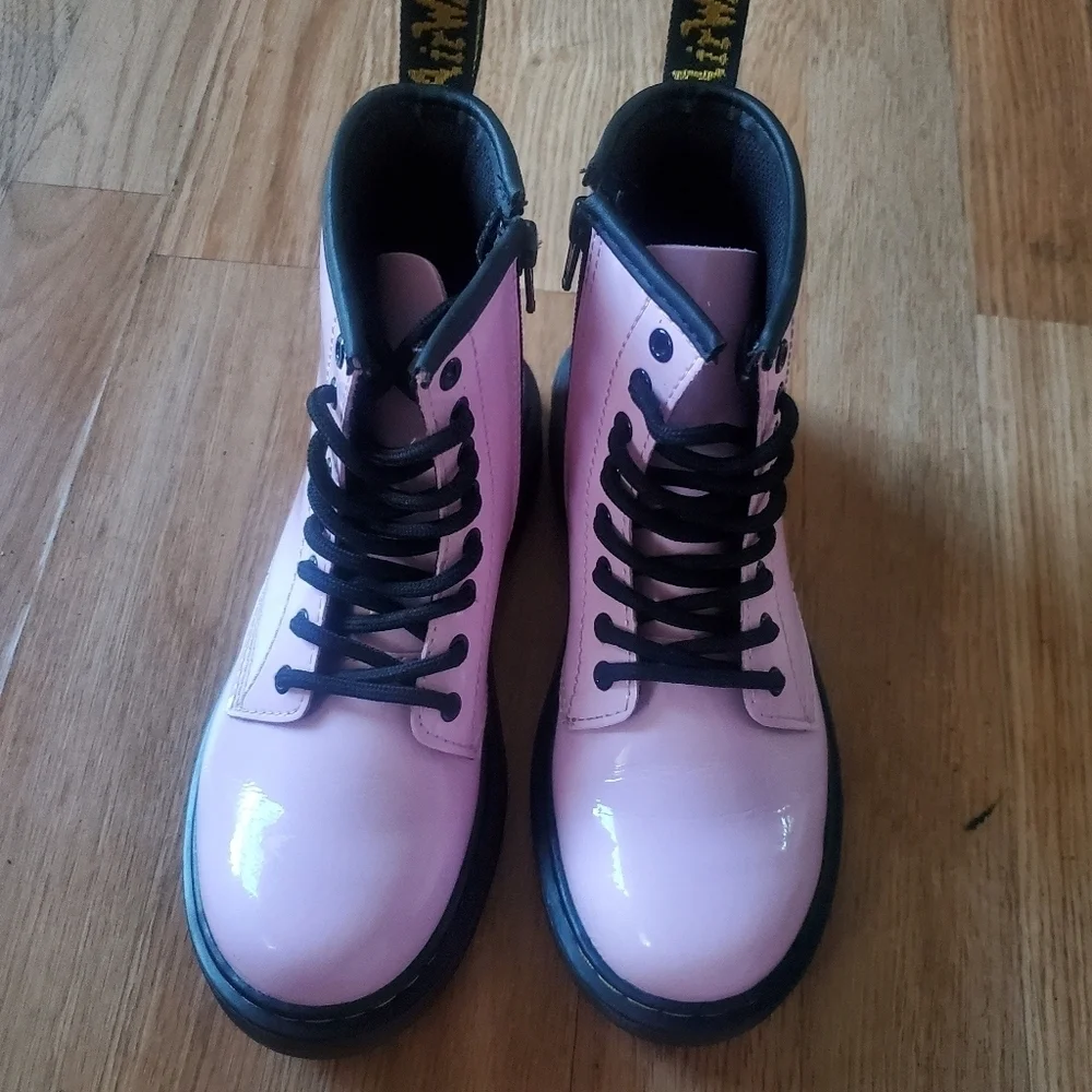 Doc Marten Girls Pink Combat Boots, Size 2